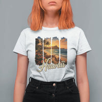 Vintage Hawaii Beach Travel T Shirt For Women Sunset Ocean Landscape