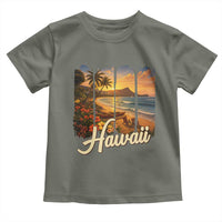 Vintage Hawaii Beach Travel Toddler T Shirt Sunset Ocean Landscape
