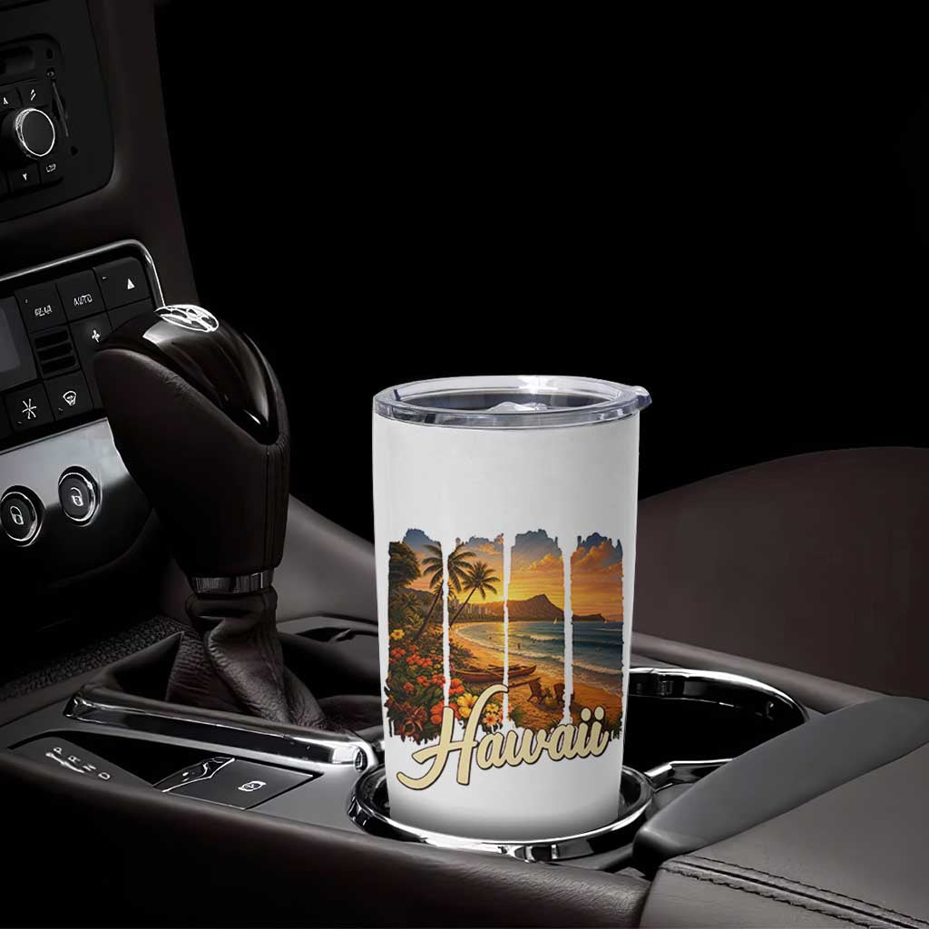 Vintage Hawaii Beach Travel Tumbler Cup Sunset Ocean Landscape