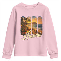 Vintage Hawaii Beach Travel Youth Sweatshirt Sunset Ocean Landscape