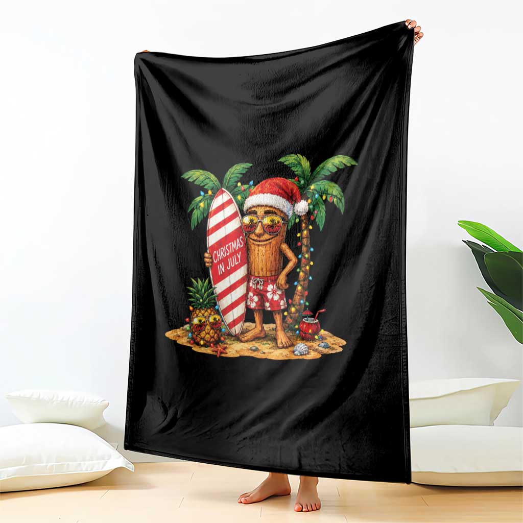 Funny Tung Tung Sahur Christmas In July Throw Blanket Beach Party Vacation