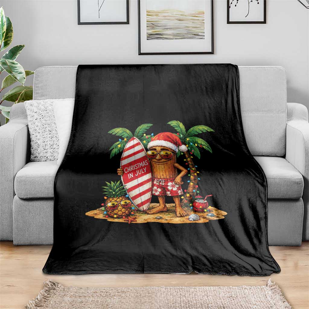 Funny Tung Tung Sahur Christmas In July Throw Blanket Beach Party Vacation