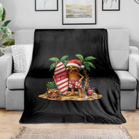 Funny Tung Tung Sahur Christmas In July Throw Blanket Beach Party Vacation