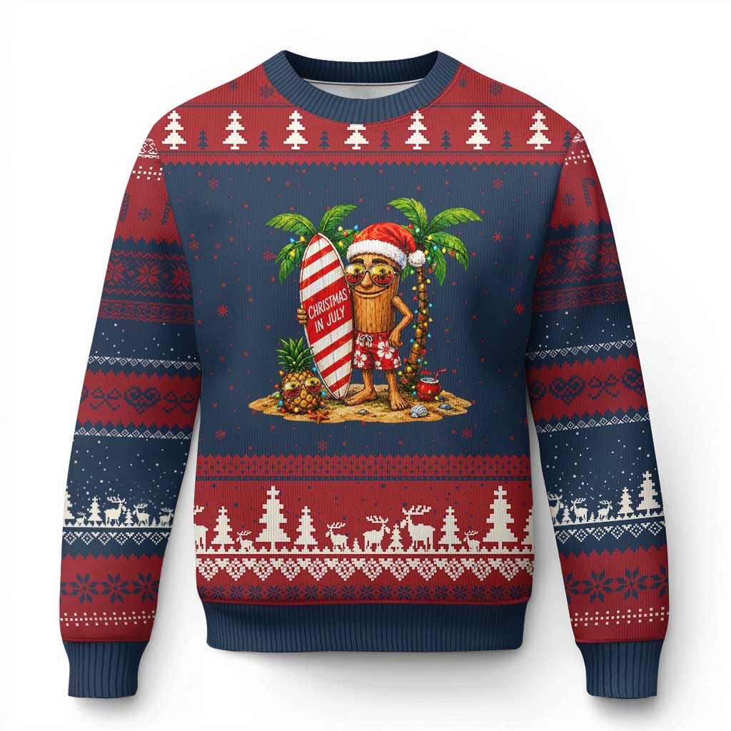 Funny Tung Tung Sahur Christmas In July Ugly Christmas Sweater Beach Party Vacation