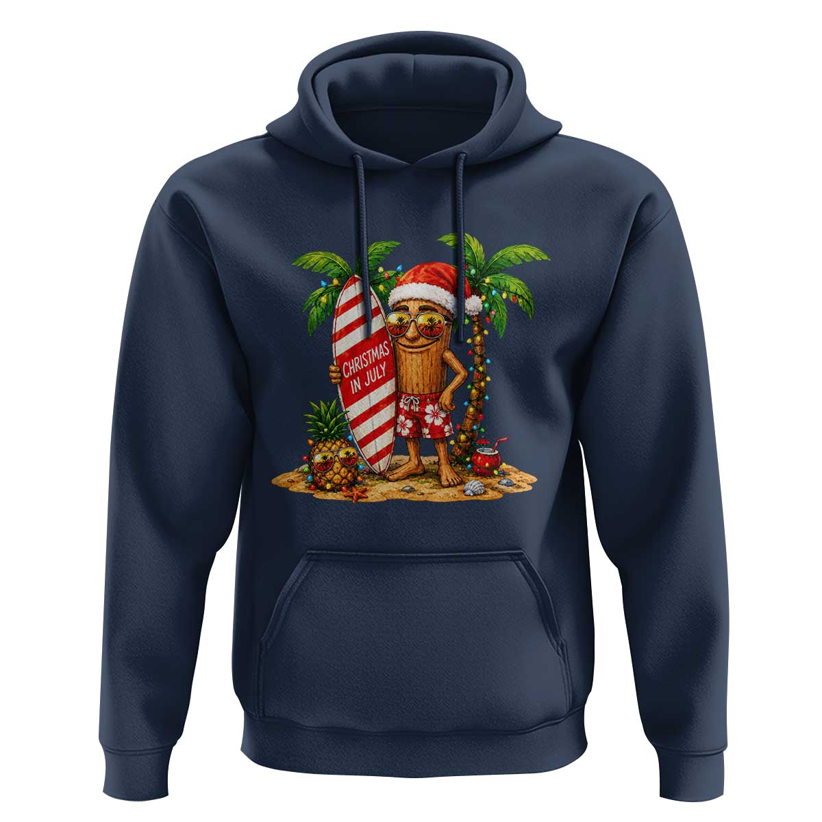 Funny Tung Tung Sahur Christmas In July Hoodie Beach Party Vacation
