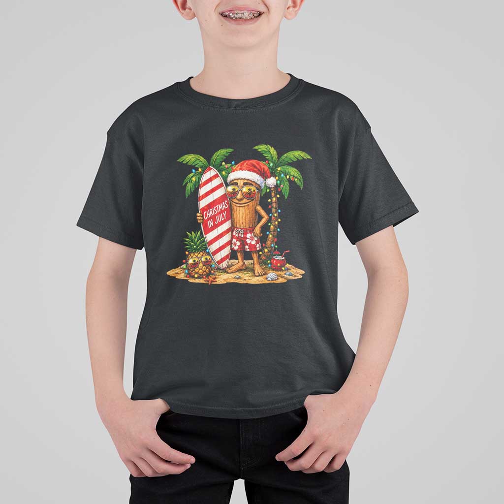 Funny Tung Tung Sahur Christmas In July T Shirt For Kid Beach Party Vacation