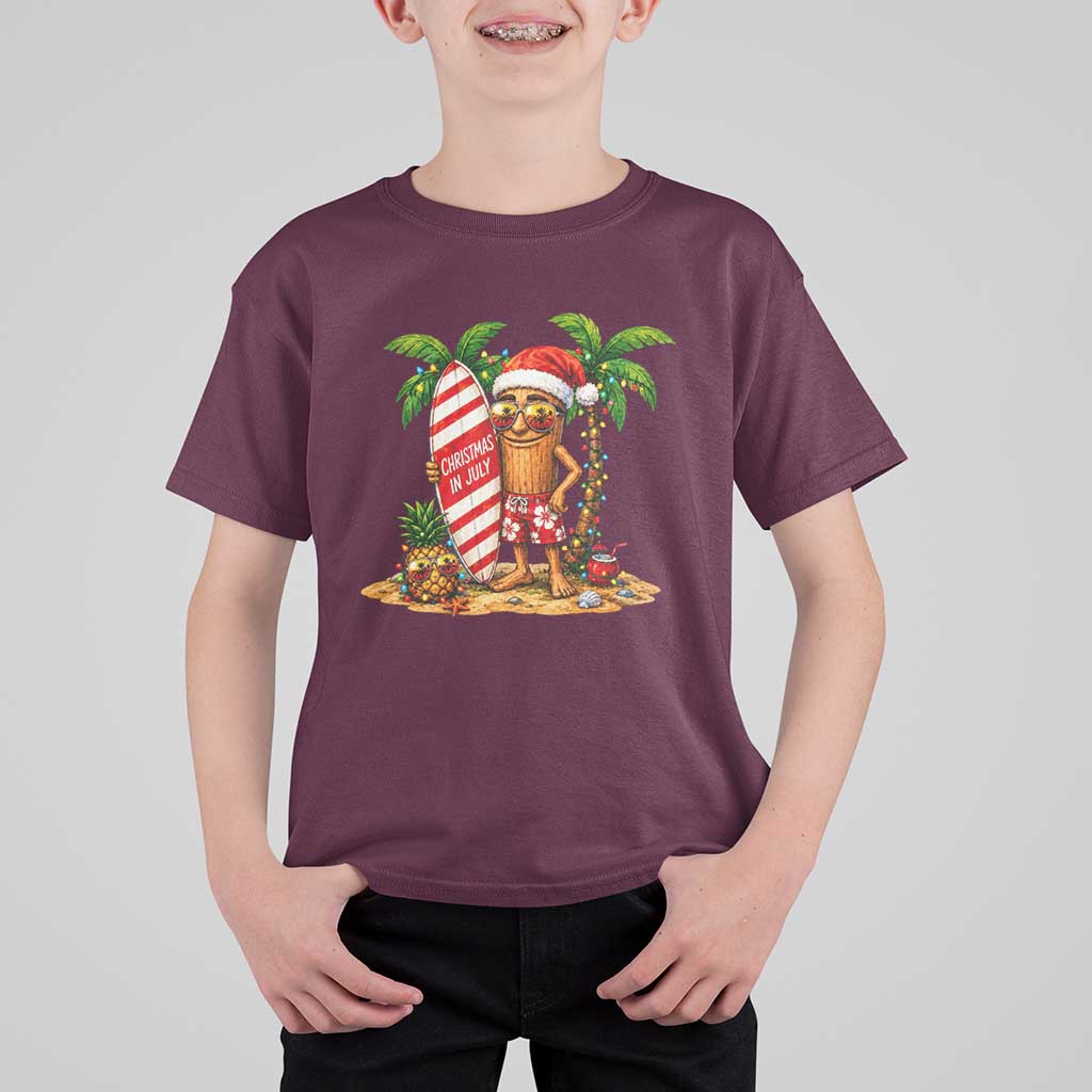 Funny Tung Tung Sahur Christmas In July T Shirt For Kid Beach Party Vacation