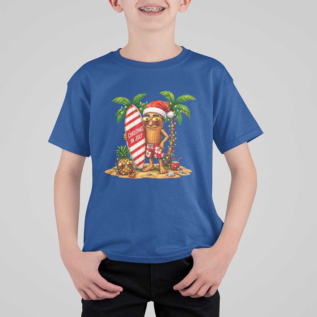 Funny Tung Tung Sahur Christmas In July T Shirt For Kid Beach Party Vacation