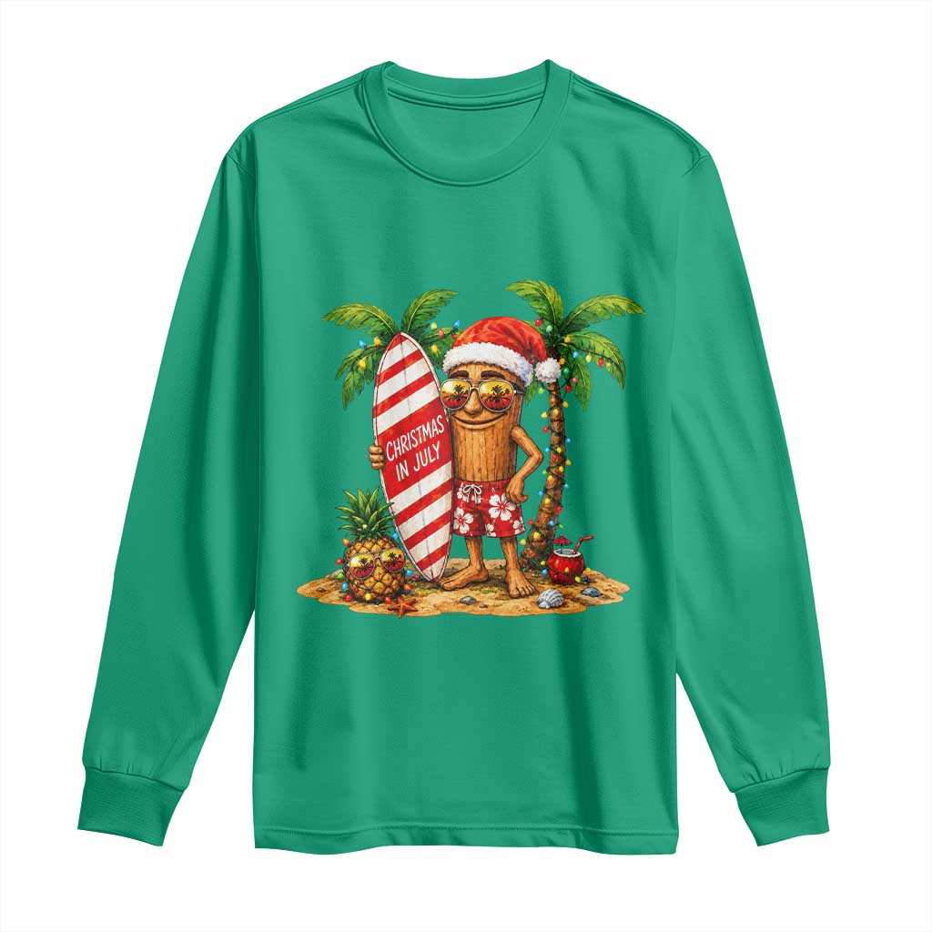 Funny Tung Tung Sahur Christmas In July Long Sleeve Shirt Beach Party Vacation