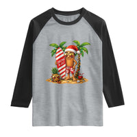 Funny Tung Tung Sahur Christmas In July Raglan Shirt Beach Party Vacation