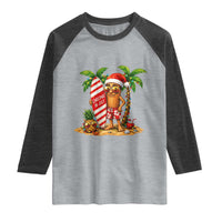 Funny Tung Tung Sahur Christmas In July Raglan Shirt Beach Party Vacation