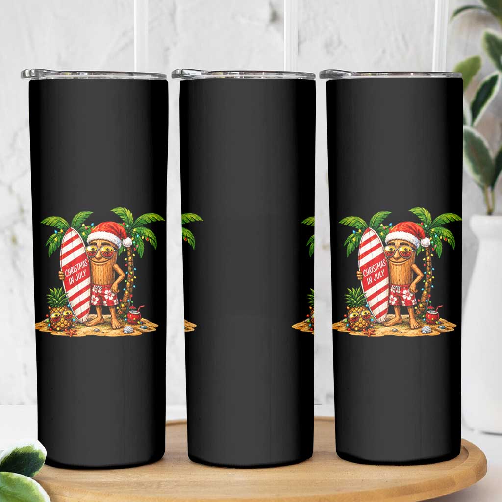 Funny Tung Tung Sahur Christmas In July Skinny Tumbler Beach Party Vacation