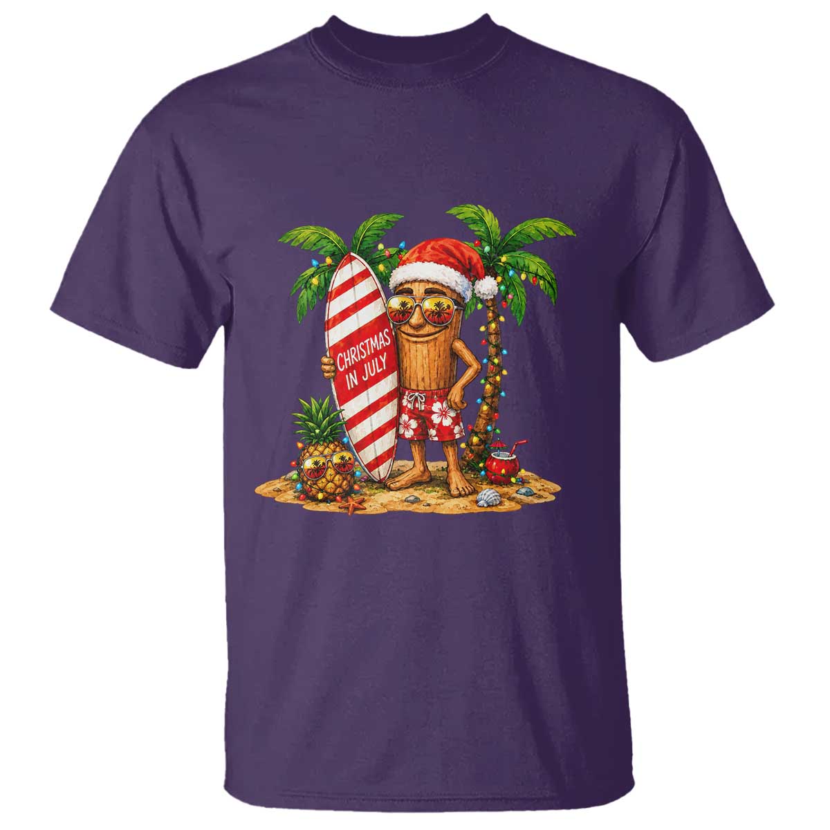 Funny Tung Tung Sahur Christmas In July T Shirt Beach Party Vacation