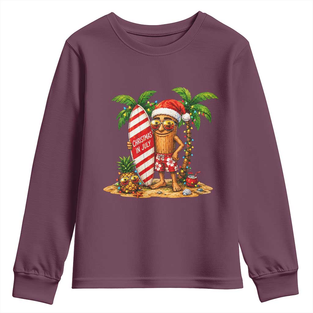 Funny Tung Tung Sahur Christmas In July Youth Sweatshirt Beach Party Vacation