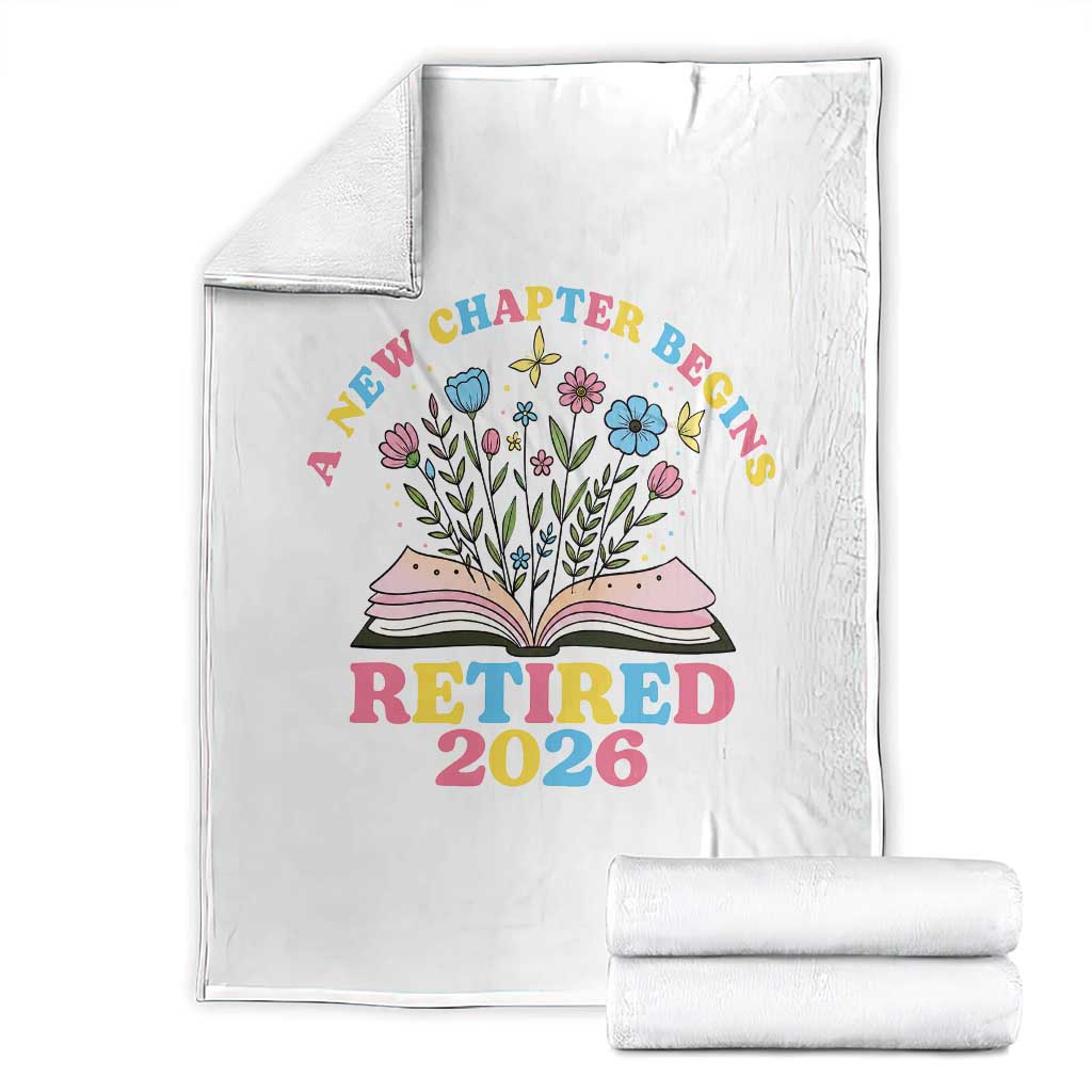 Women Retirement Life Throw Blanket Retired 2026 A New Chapter Begins Floral Book