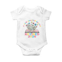 Women Retirement Life Baby Onesie Retired 2026 A New Chapter Begins Floral Book