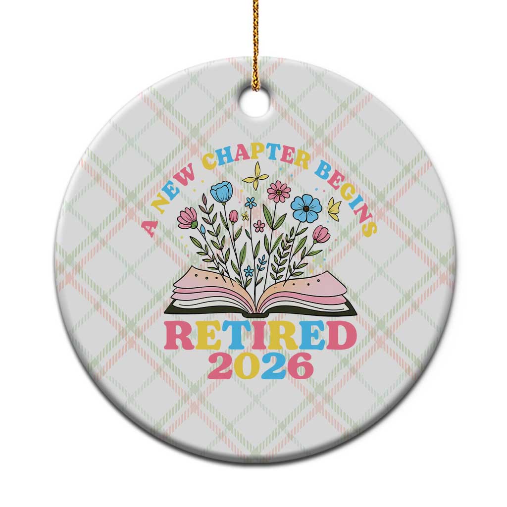 Women Retirement Life Ceramic Ornament Retired 2026 A New Chapter Begins Floral Book