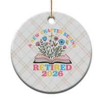 Women Retirement Life Ceramic Ornament Retired 2026 A New Chapter Begins Floral Book