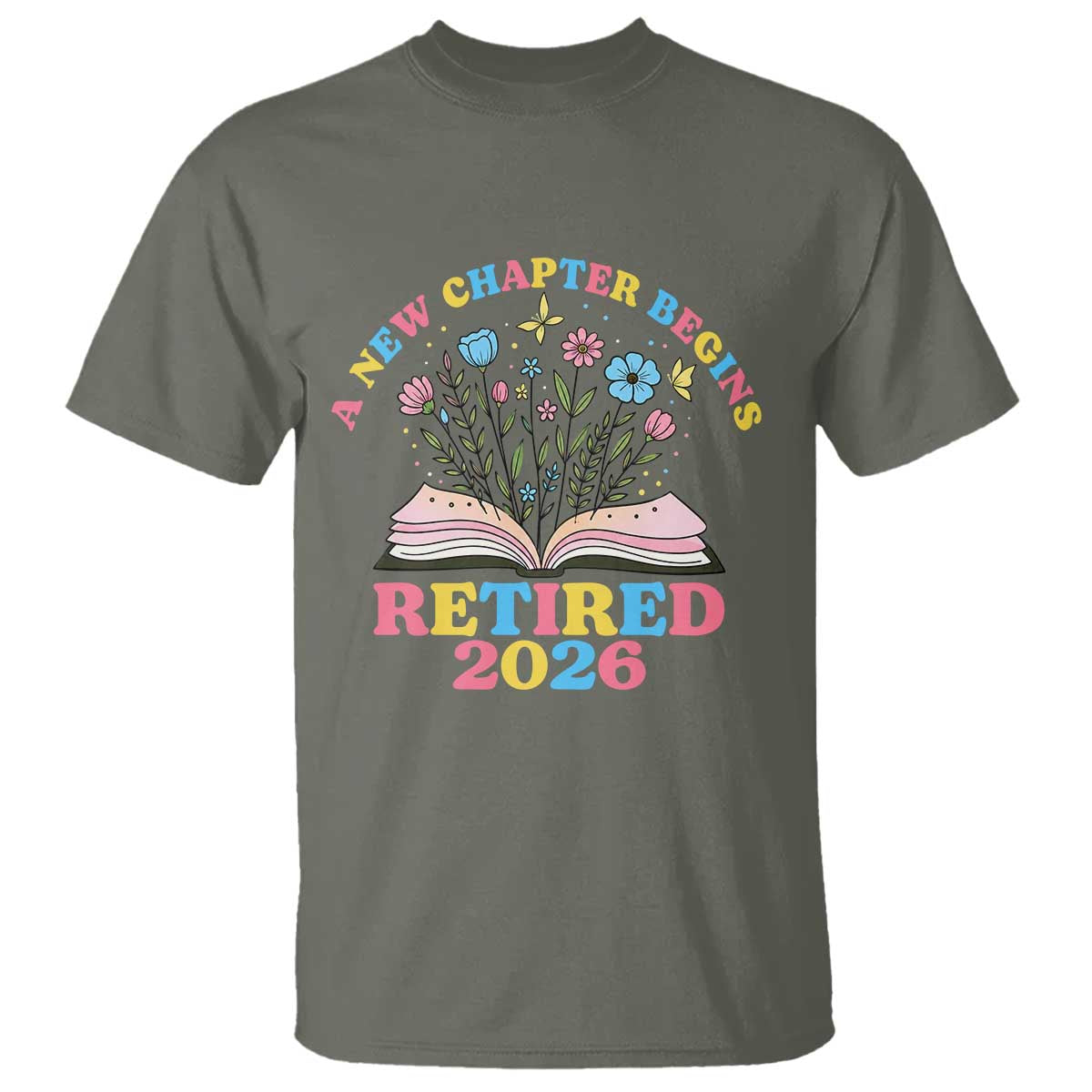 Women Retirement Life T Shirt Retired 2026 A New Chapter Begins Floral Book