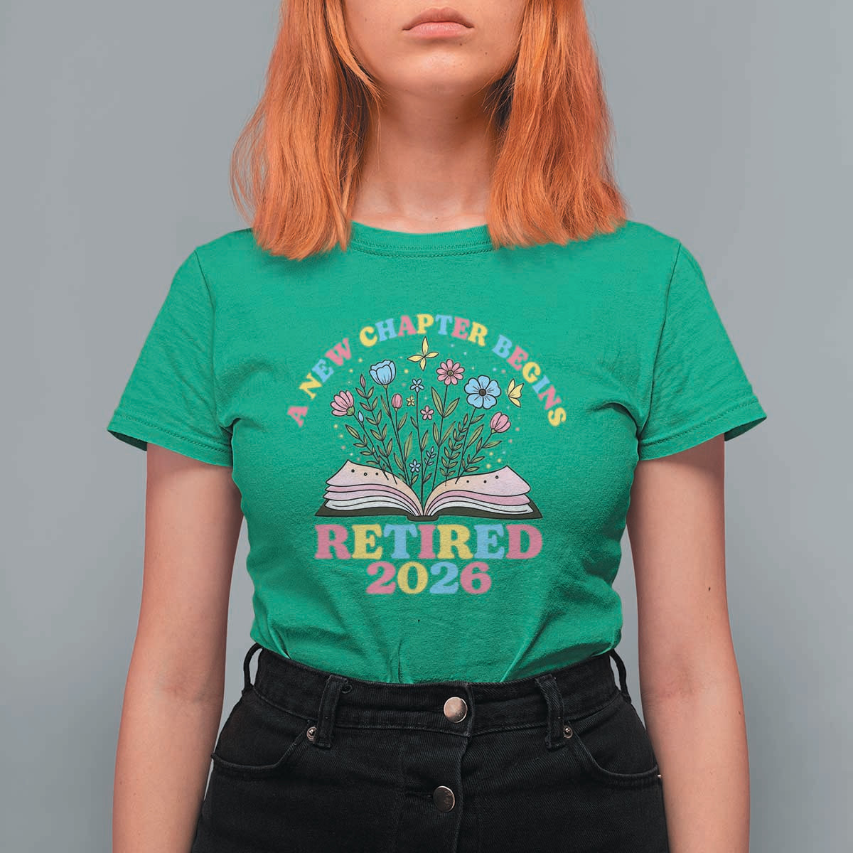 Women Retirement Life T Shirt For Women Retired 2026 A New Chapter Begins Floral Book