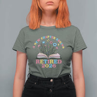 Women Retirement Life T Shirt For Women Retired 2026 A New Chapter Begins Floral Book