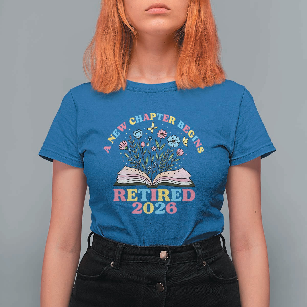 Women Retirement Life T Shirt For Women Retired 2026 A New Chapter Begins Floral Book