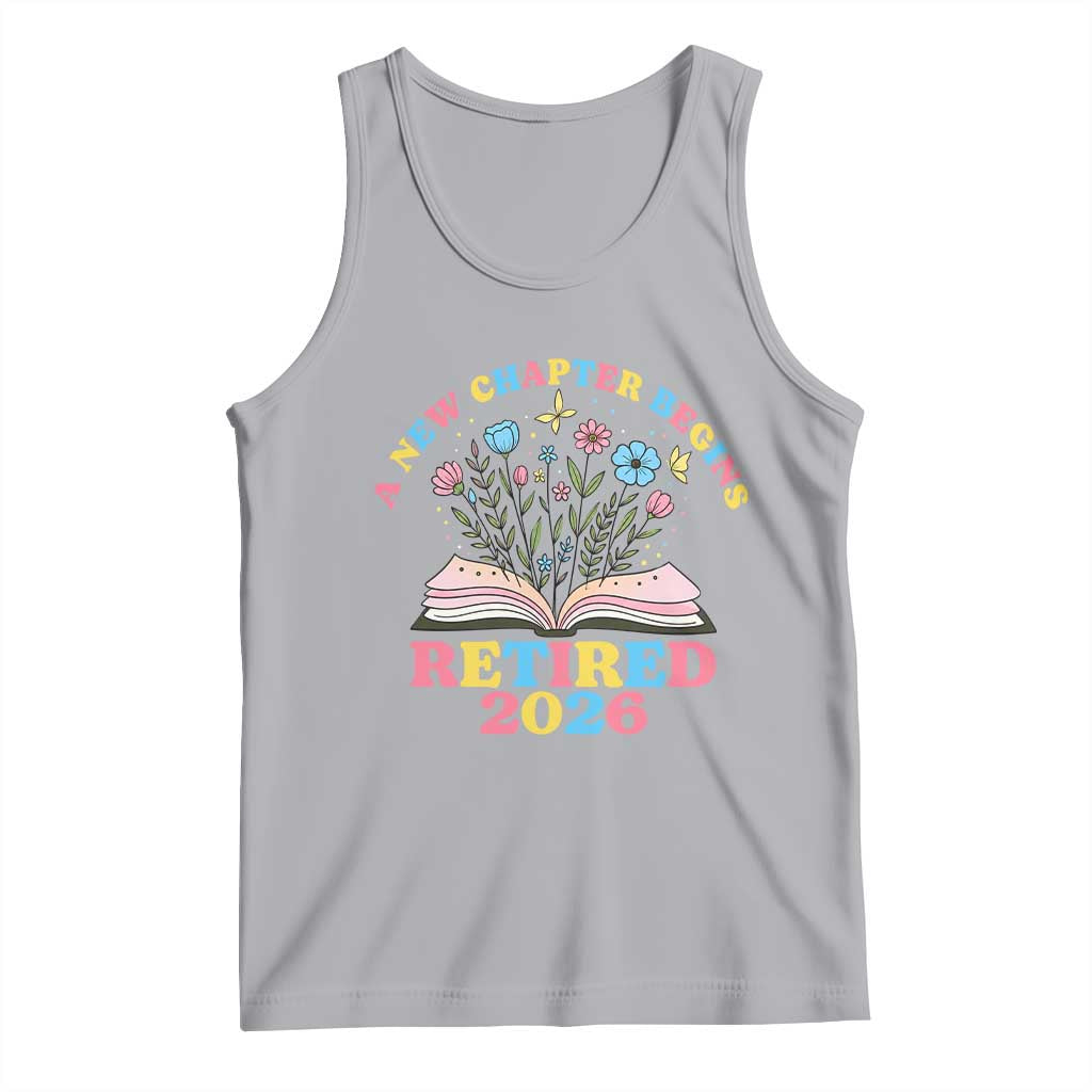 Women Retirement Life Tank Top Retired 2026 A New Chapter Begins Floral Book