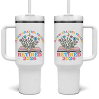 Women Retirement Life Tumbler With Handle Retired 2026 A New Chapter Begins Floral Book