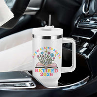 Women Retirement Life Tumbler With Handle Retired 2026 A New Chapter Begins Floral Book