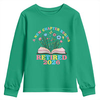 Women Retirement Life Youth Sweatshirt Retired 2026 A New Chapter Begins Floral Book