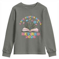 Women Retirement Life Youth Sweatshirt Retired 2026 A New Chapter Begins Floral Book