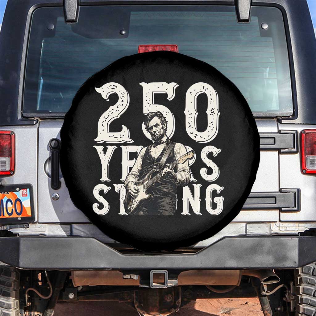 Vintage Abraham Lincoln Playing Guitar Spare Tire Cover 250 Years Strong