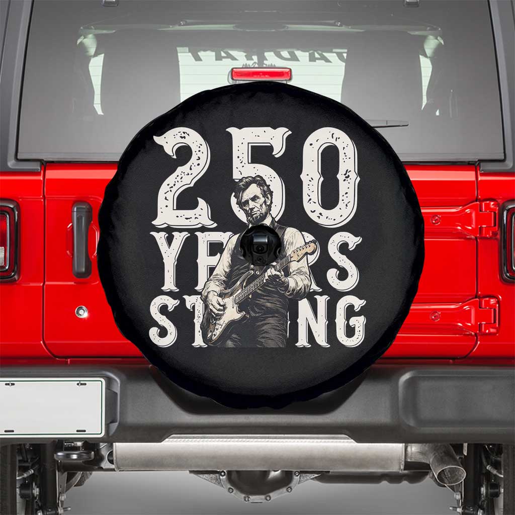 Vintage Abraham Lincoln Playing Guitar Spare Tire Cover 250 Years Strong
