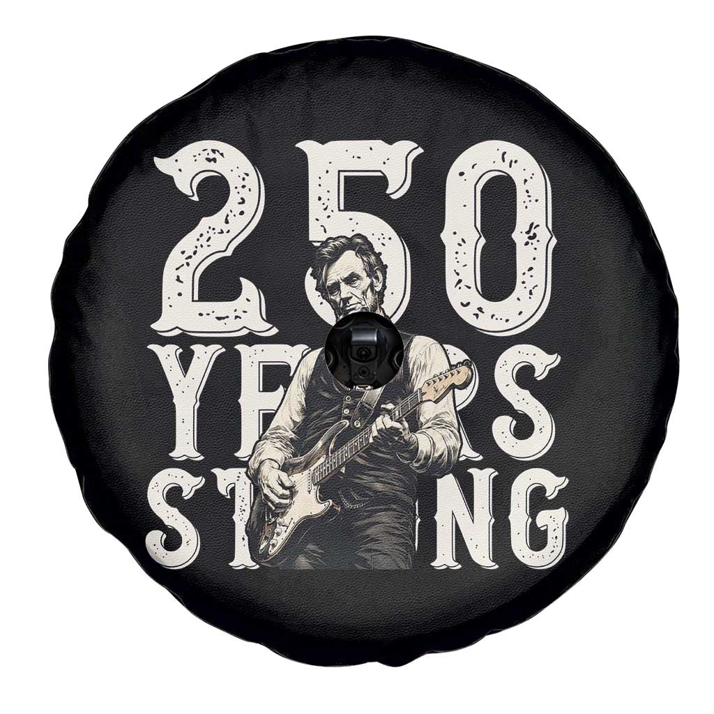 Vintage Abraham Lincoln Playing Guitar Spare Tire Cover 250 Years Strong