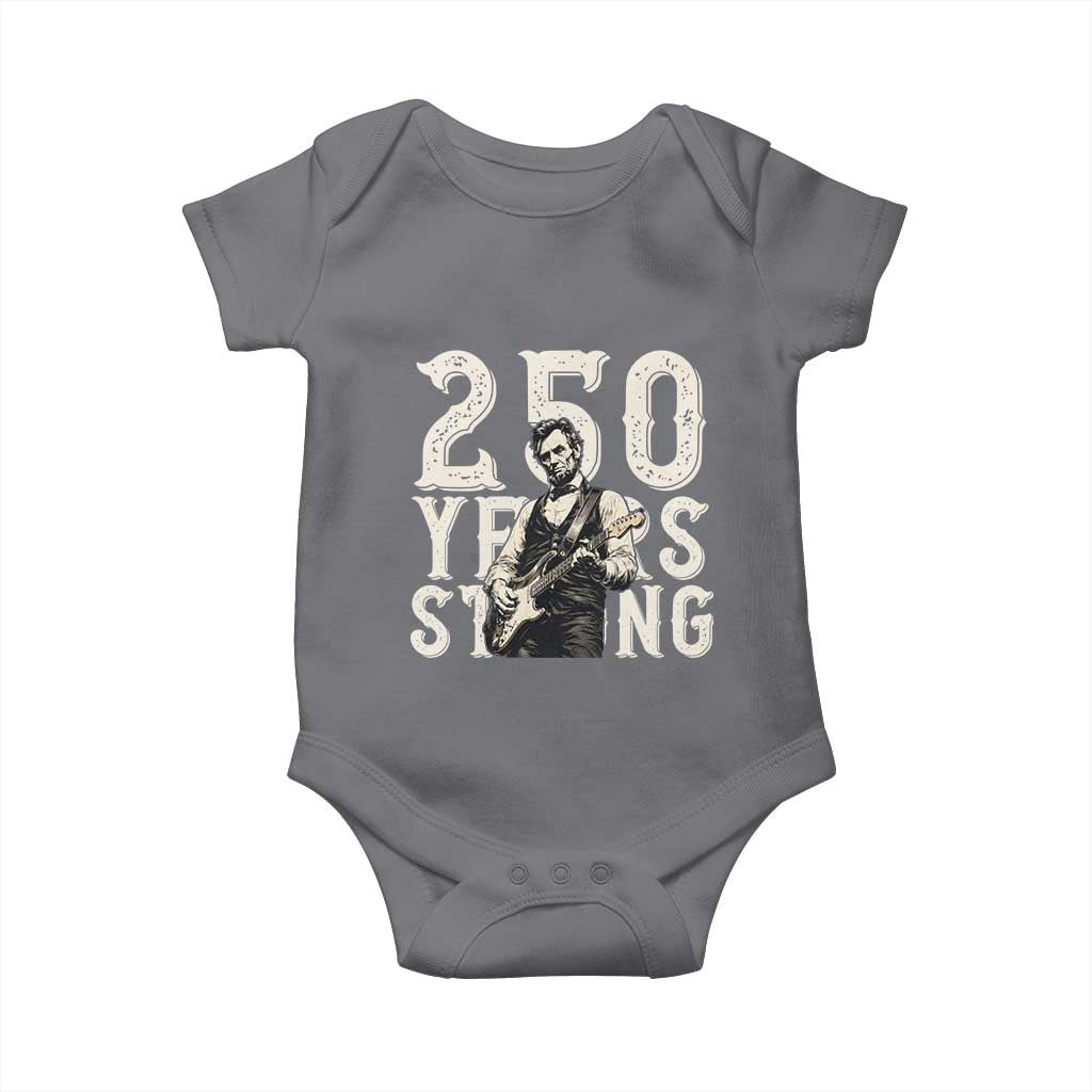 Vintage Abraham Lincoln Playing Guitar Baby Onesie 250 Years Strong