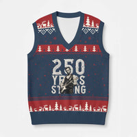 Vintage Abraham Lincoln Playing Guitar V-Neck Knit Sweater Vest 250 Years Strong