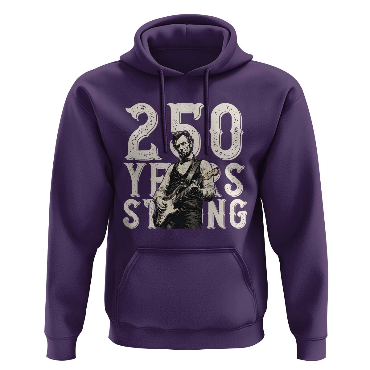 Vintage Abraham Lincoln Playing Guitar Hoodie 250 Years Strong