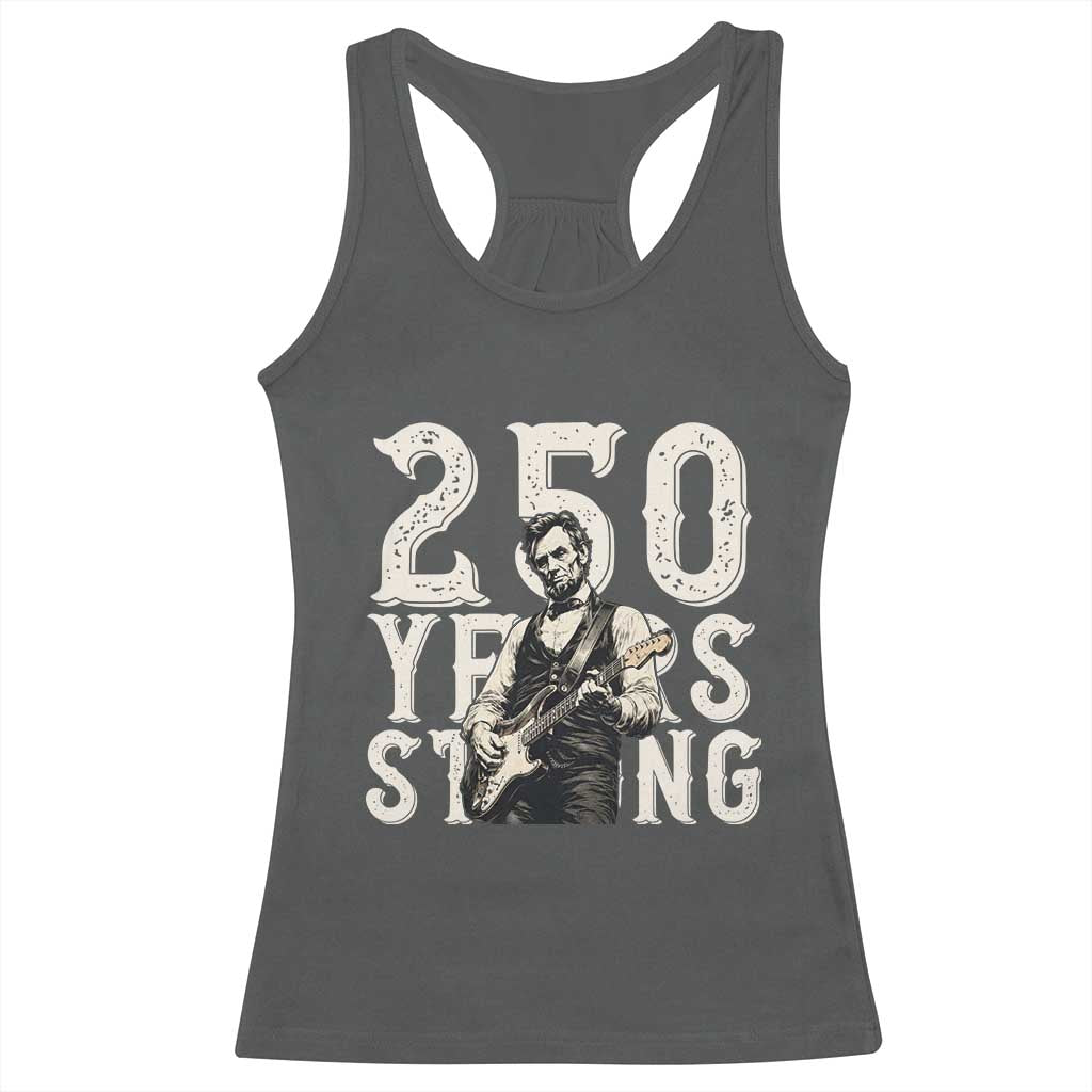 Vintage Abraham Lincoln Playing Guitar Racerback Tank Top 250 Years Strong
