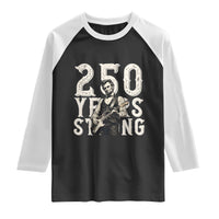 Vintage Abraham Lincoln Playing Guitar Raglan Shirt 250 Years Strong