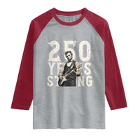 Vintage Abraham Lincoln Playing Guitar Raglan Shirt 250 Years Strong