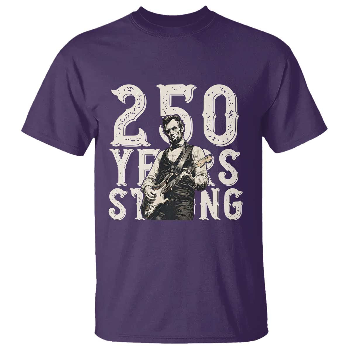 Vintage Abraham Lincoln Playing Guitar T Shirt 250 Years Strong