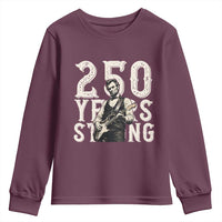 Vintage Abraham Lincoln Playing Guitar Youth Sweatshirt 250 Years Strong