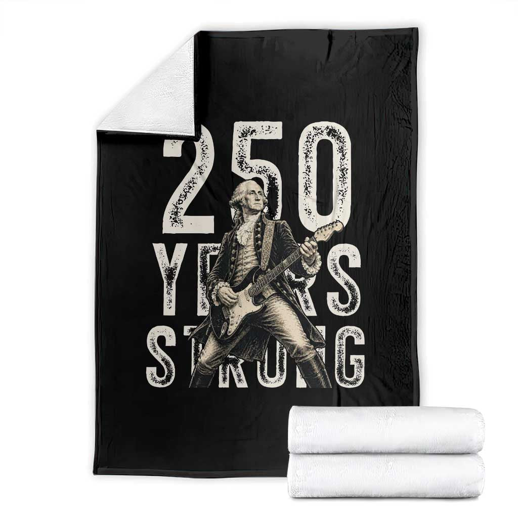 Vintage George Washington Playing Guitar Throw Blanket 250 Years Strong