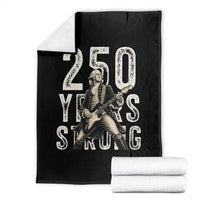 Vintage George Washington Playing Guitar Throw Blanket 250 Years Strong