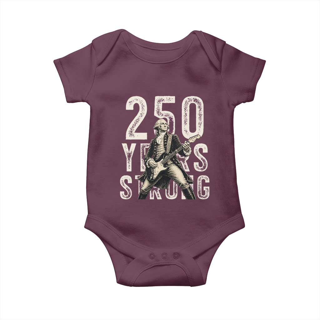 Vintage George Washington Playing Guitar Baby Onesie 250 Years Strong
