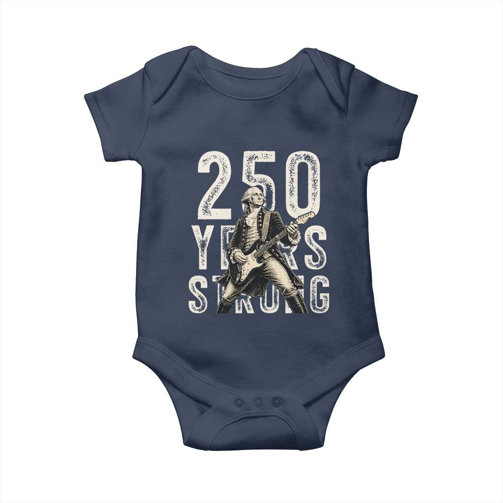 Vintage George Washington Playing Guitar Baby Onesie 250 Years Strong