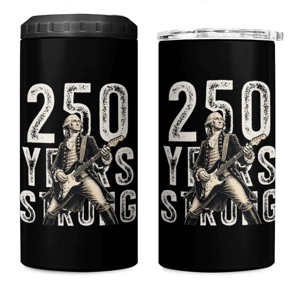 Vintage George Washington Playing Guitar 4 in 1 Can Cooler Tumbler 250 Years Strong