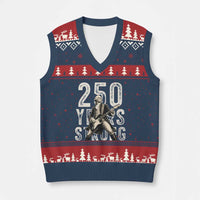Vintage George Washington Playing Guitar V-Neck Knit Sweater Vest 250 Years Strong