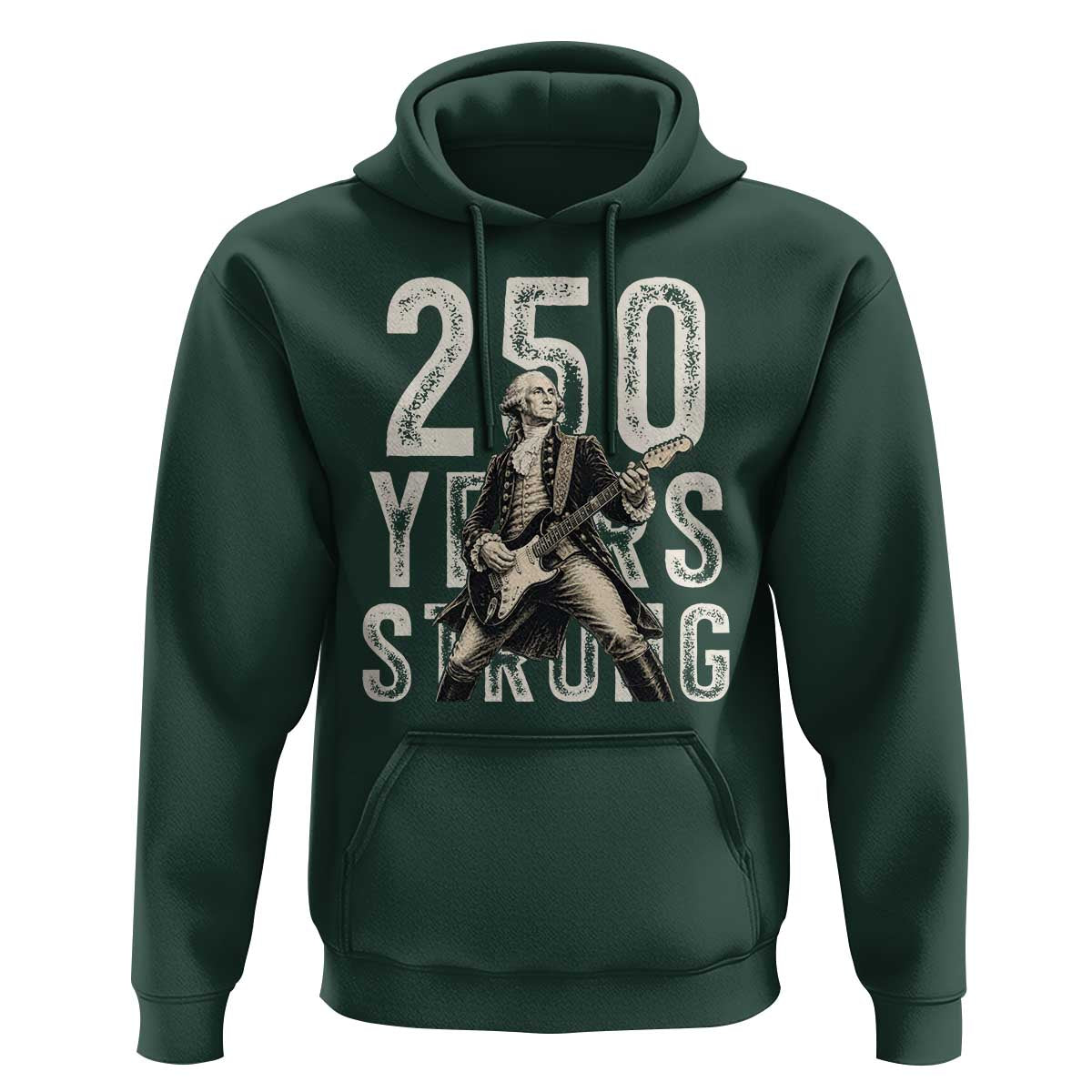 Vintage George Washington Playing Guitar Hoodie 250 Years Strong