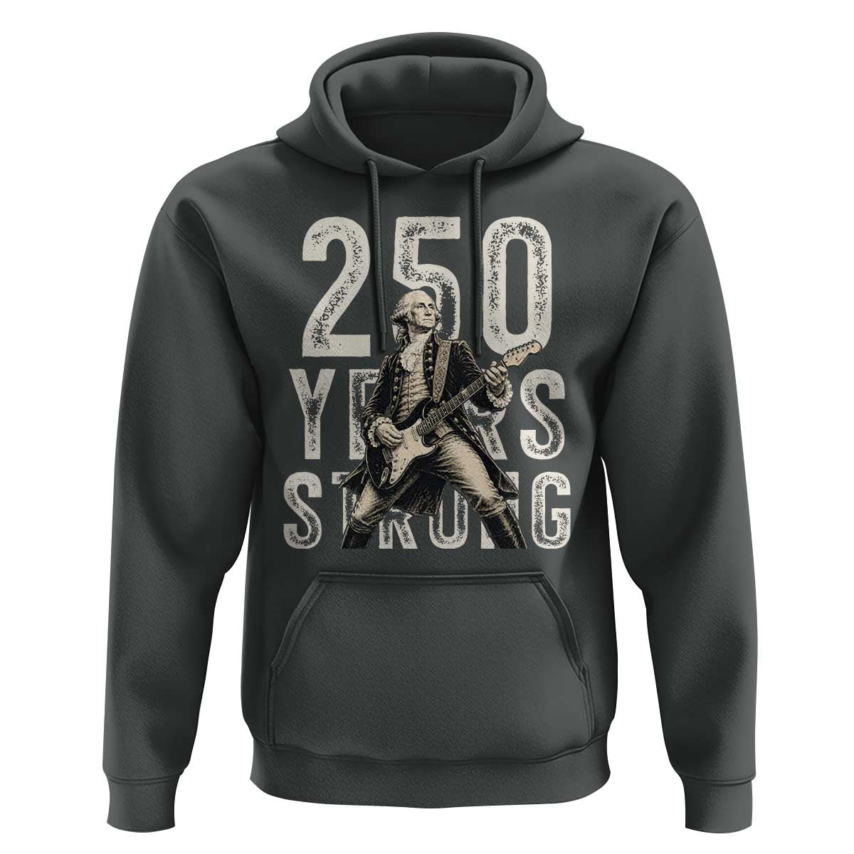 Vintage George Washington Playing Guitar Hoodie 250 Years Strong